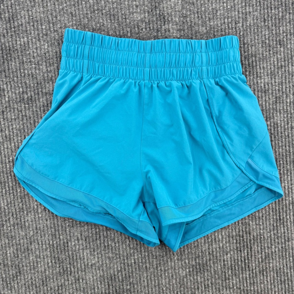 Athleta Womens XS Blue High Rise Mesh Racer Run 3 Inch Running Shorts